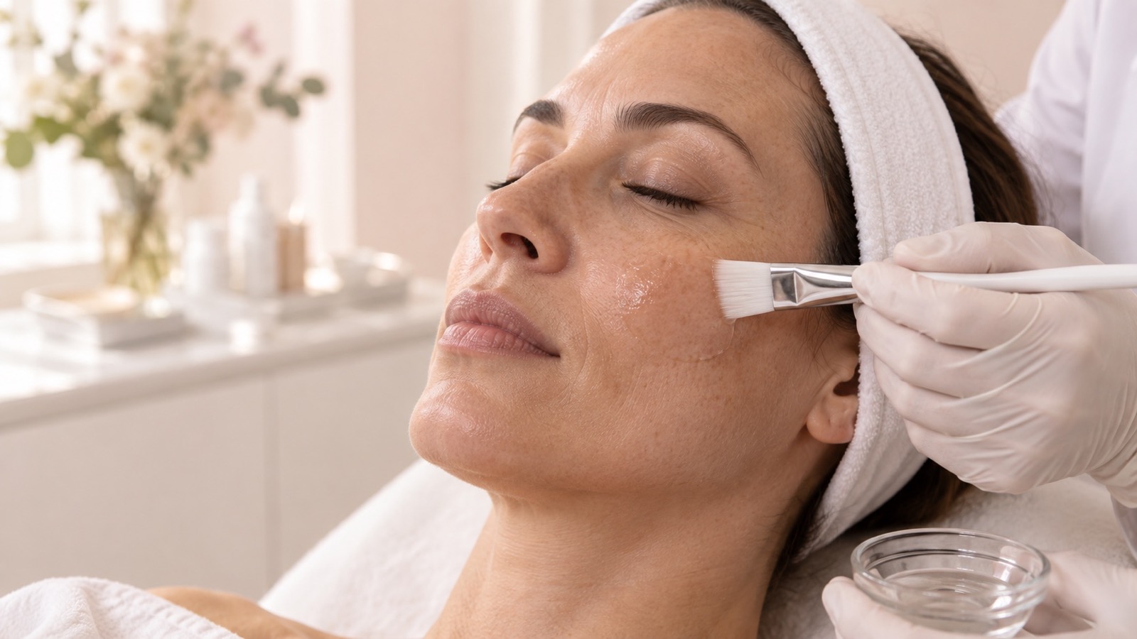 Applicazione illustrativa di un peeling — immagine generata con IA